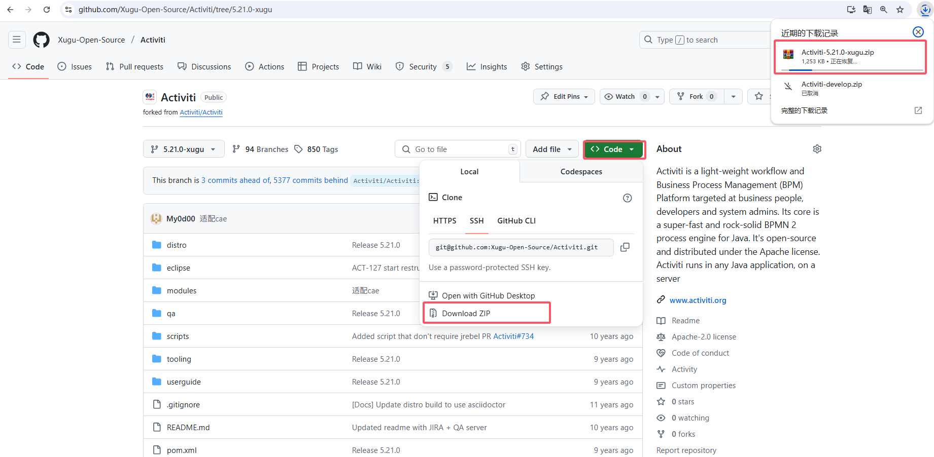 activiti分支代码下载