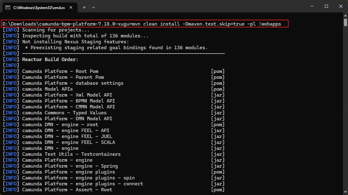 camunda-bpm-platform本地maven仓库部署