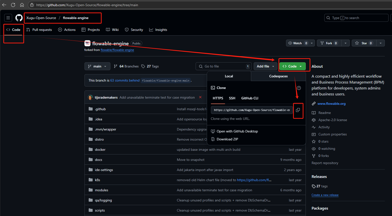 flowable仓库克隆地址
