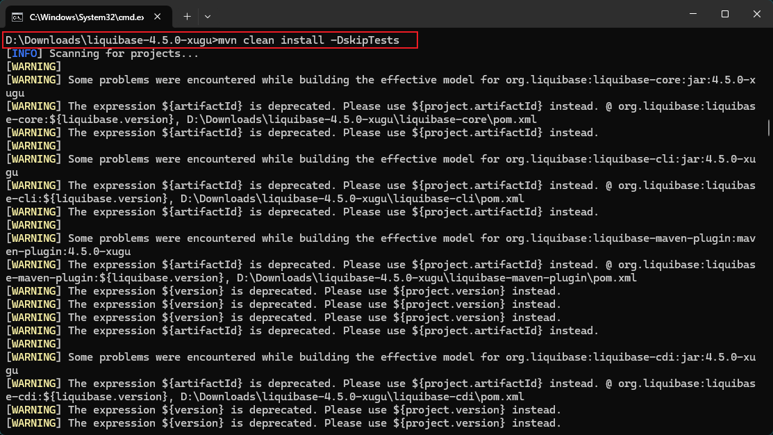 liquibase本地maven仓库部署