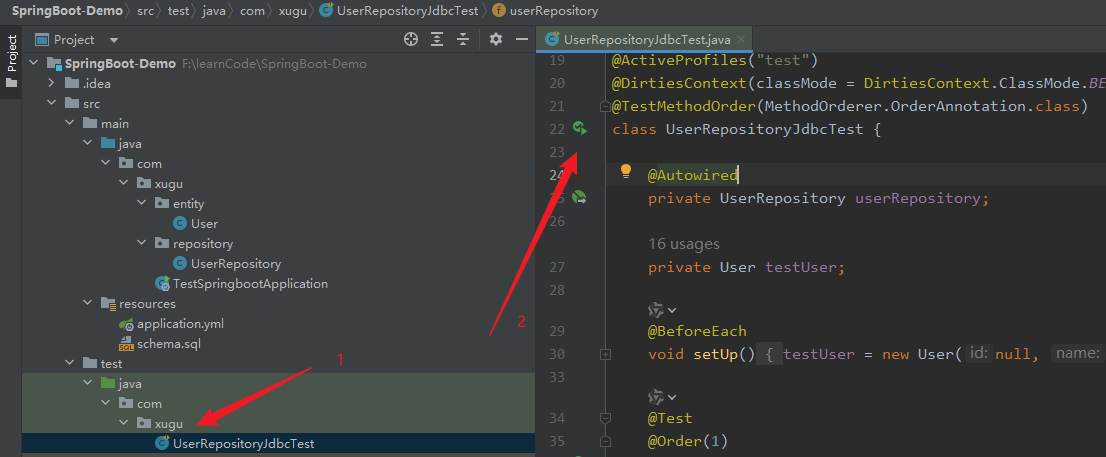 xugu-springboot-demo-执行测试操作