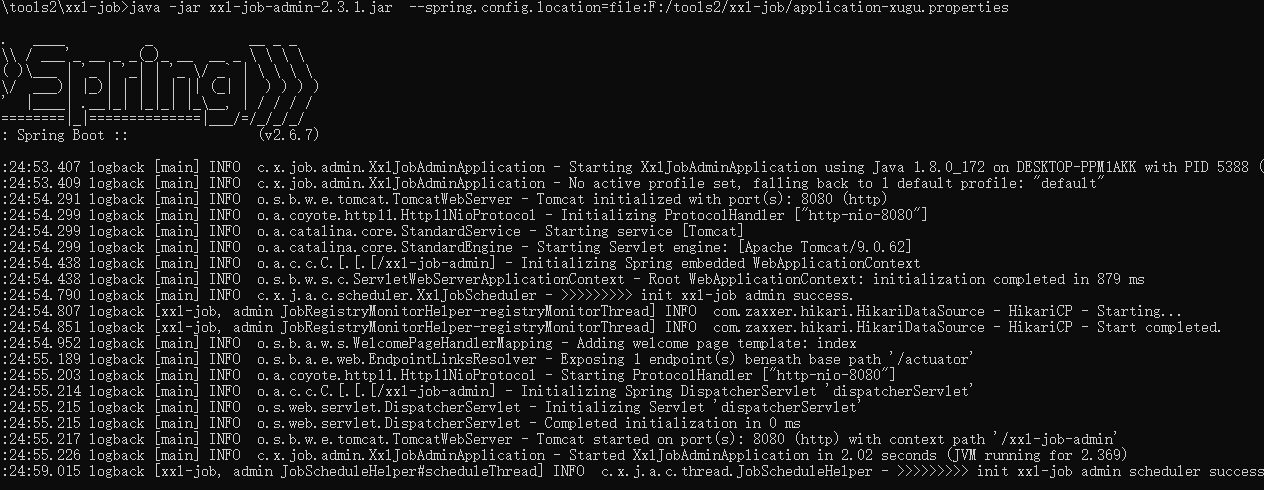 xxl-job-启动日志