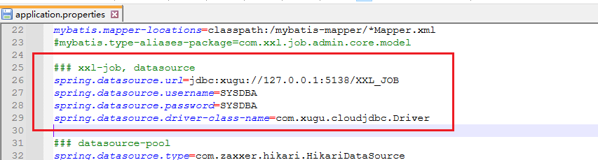 xxl-job-配置文件数据连接